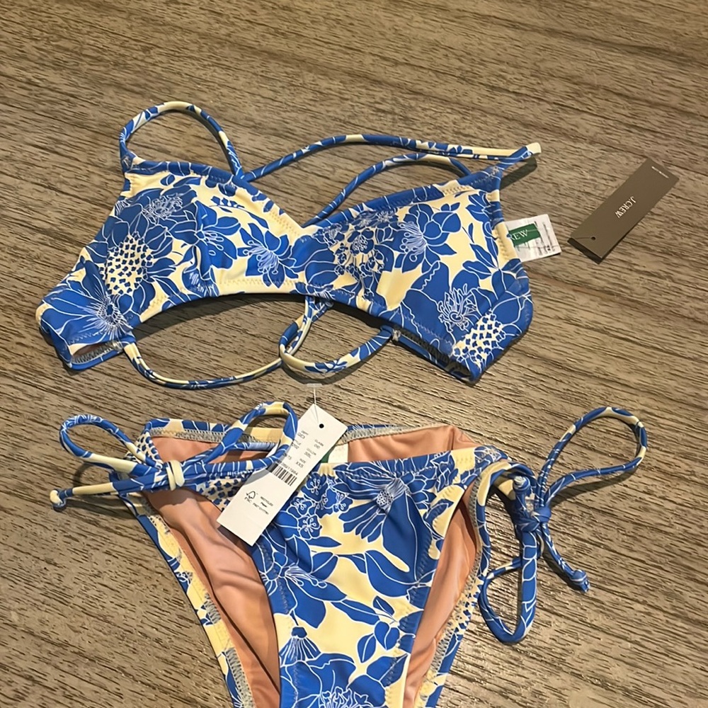 JCREW SAIL BLUE TRIANGLE BIKINI XXS